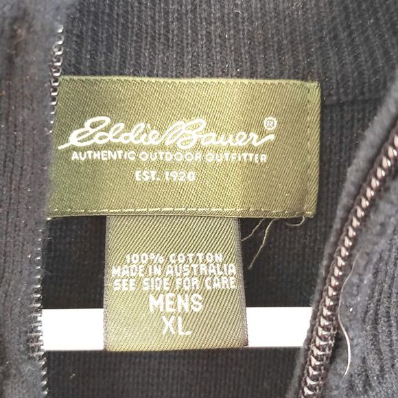 Eddie Bauer 1/4 Zip Sweater Red/Black size XL - Picture 2 of 4